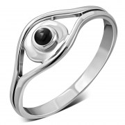 Evil Eye Sterling Silver Black Onyx Ring, r571